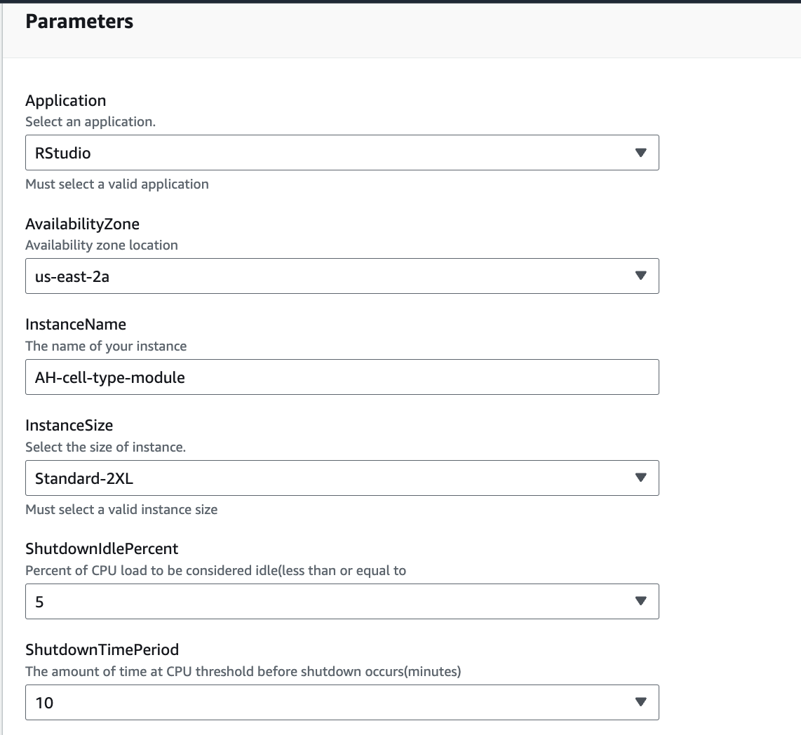 Configure instance