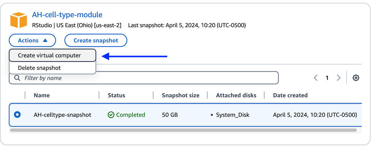 Restore snapshot