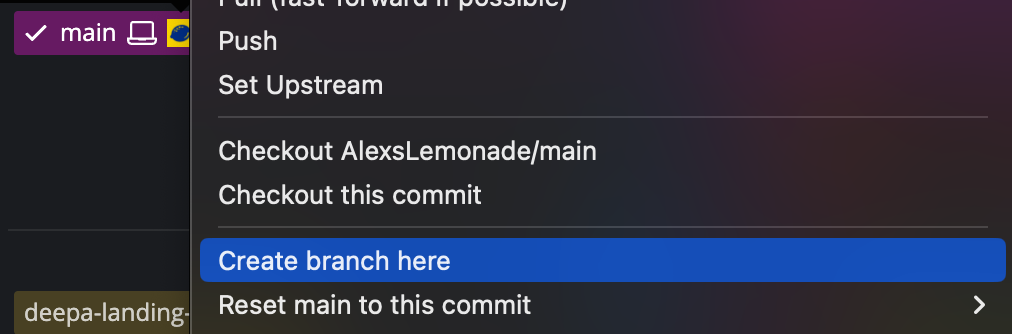 Create branch